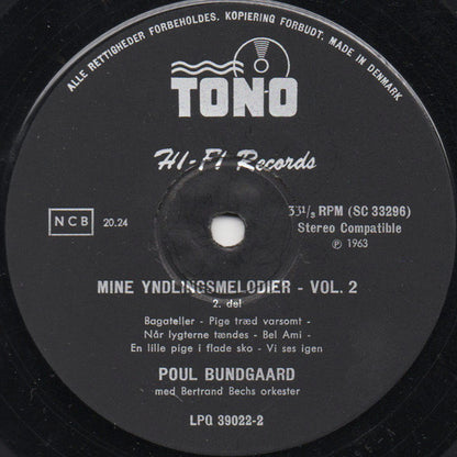 Poul Bundgaard : Mine Yndlingsmelodier Vol. 2 (LP, Album)