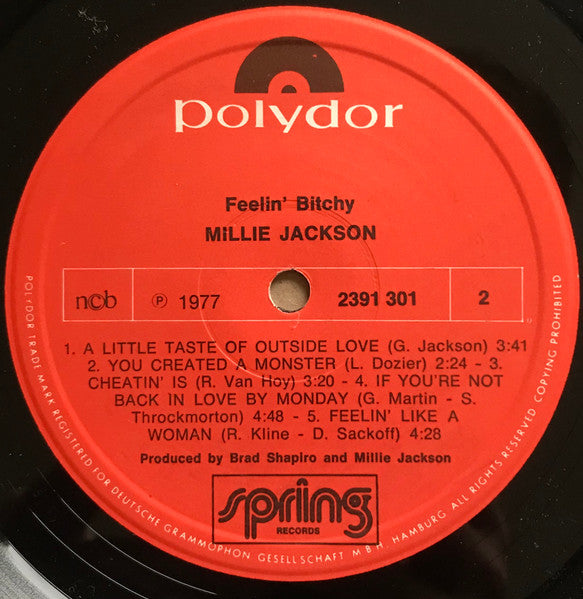 Millie Jackson : Feelin' Bitchy (LP, Album)