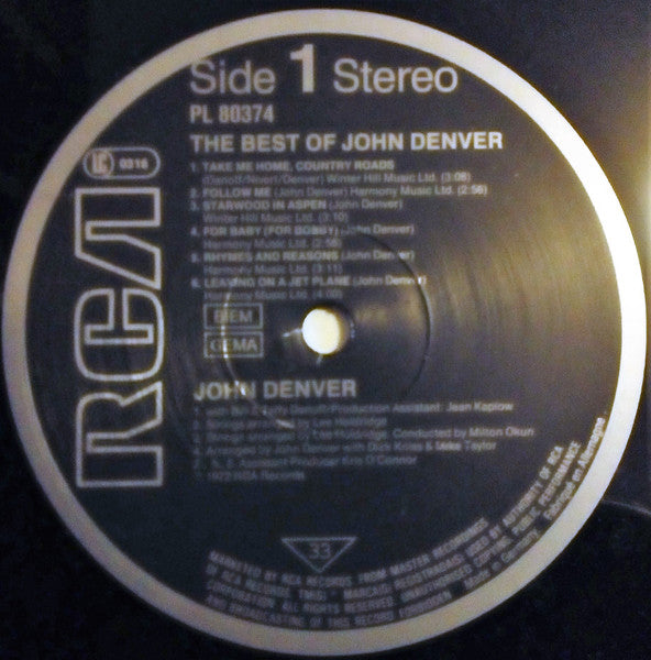 John Denver : The Best Of John Denver (LP, Comp, RE, RP)