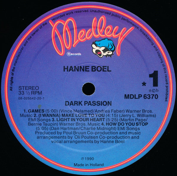 Hanne Boel : Dark Passion (LP, Album)