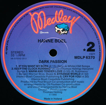 Hanne Boel : Dark Passion (LP, Album)