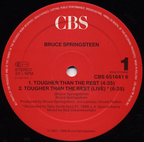 Bruce Springsteen : Tougher Than The Rest (12", Maxi)