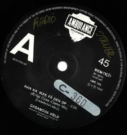Casanova Keld : Han Kan Ikke Få Den Op (7", Single)