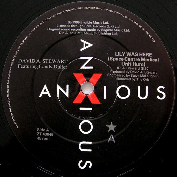 David A. Stewart Featuring Candy Dulfer : Lily Was Here (12", Single)