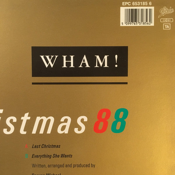 Wham! : Last Christmas (Christmas 88) (12")