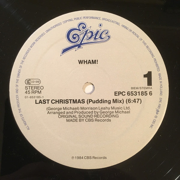 Wham! : Last Christmas (Christmas 88) (12")