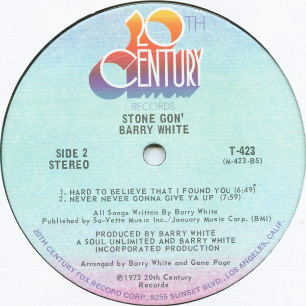 Barry White : Stone Gon' (LP, Album, Gat)