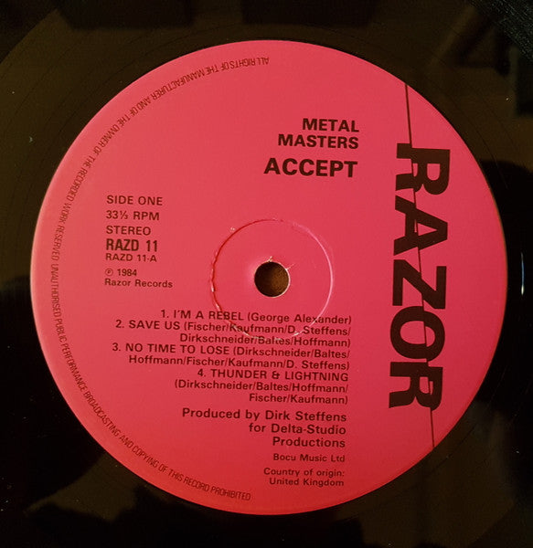 Accept : Metal Masters (2xLP, Comp)