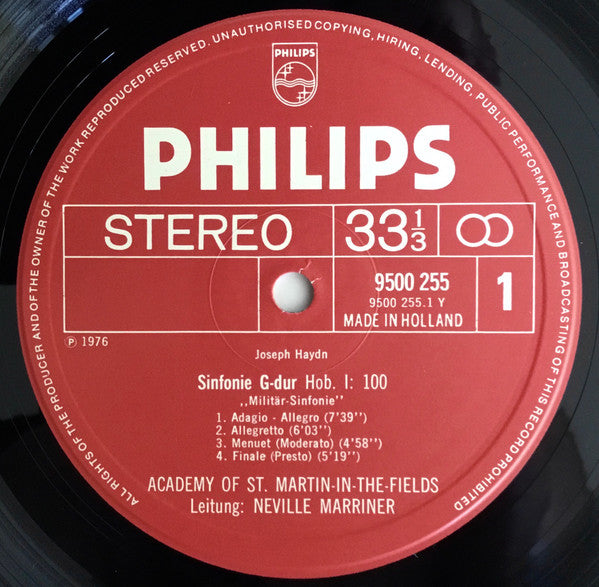 Joseph Haydn, Academy Of St. Martin-in-the-Fields*, Neville Marriner* : Haydn Sinfonien • Nr. 100 „Militär“ • Nr. 103 „Mit Dem Paukenwirbel“ (LP, Album)