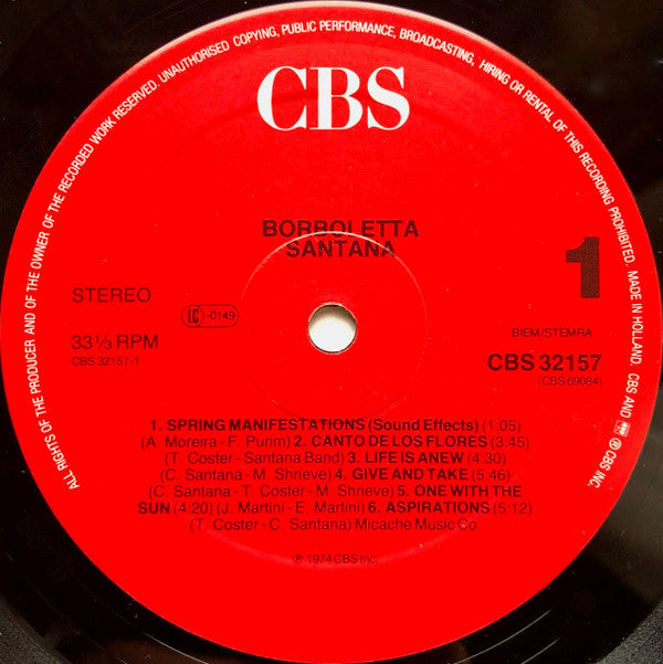 Santana : Borboletta (LP, Album, RE)