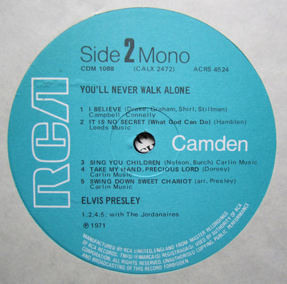 Elvis Presley : You'll Never Walk Alone (LP, Album, Comp, Mono, Tur)