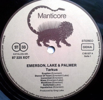 Emerson, Lake & Palmer : Tarkus (LP, Album, RE, Gat)