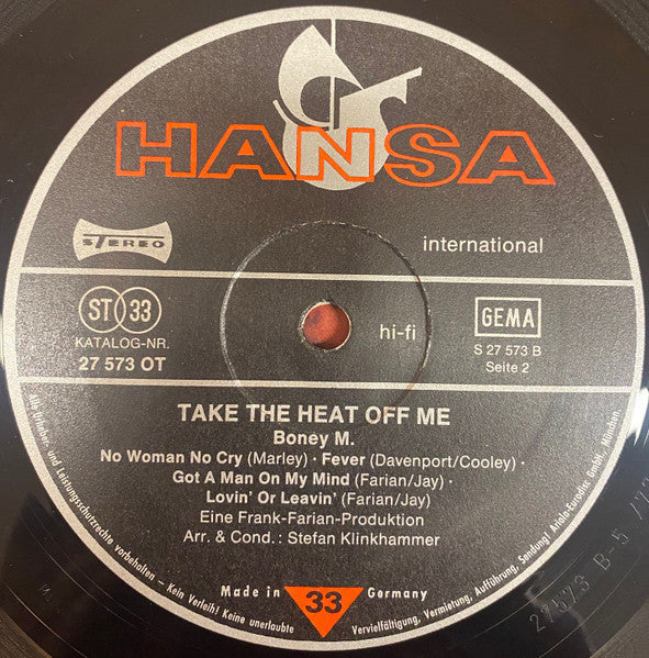 Boney M. : Take The Heat Off Me (LP, Album, RP)