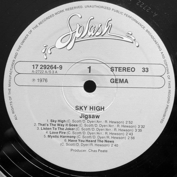 Jigsaw (3) : Sky High (LP, Album)