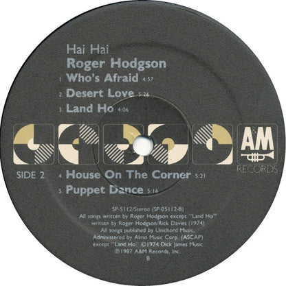 Roger Hodgson : Hai Hai (LP, Album)