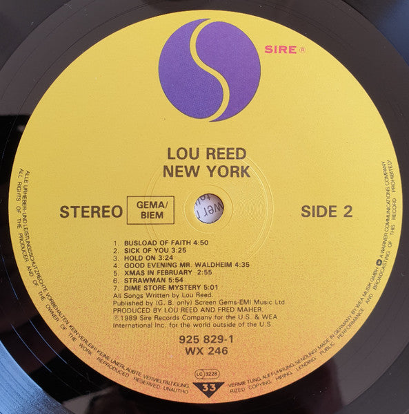 Lou Reed : New York (LP, Album)
