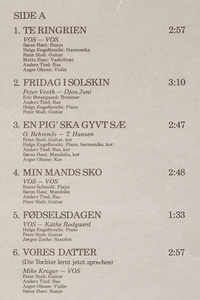 Vos (3) : Vos (LP, Album)