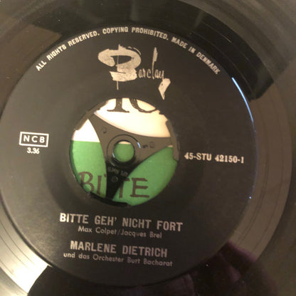 Marlene Dietrich : Bitte, Geh Nicht Fort  (7", Single)