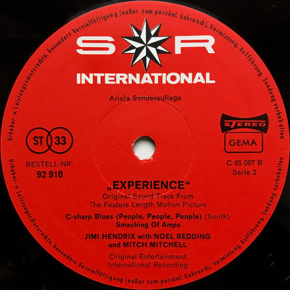 Jimi Hendrix With Noel Redding And Mitch Mitchell : Experience (LP, Album, S/Edition)