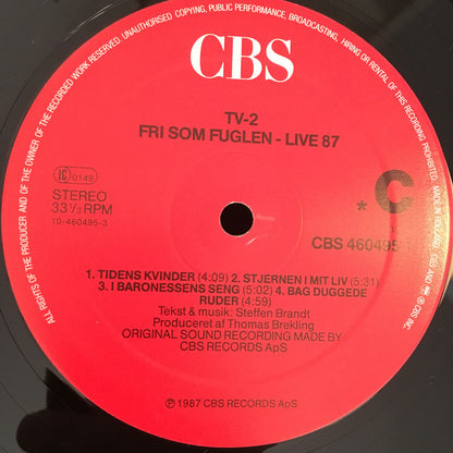 tv-2 : Fri Som Fuglen - Live 87 (2xLP)