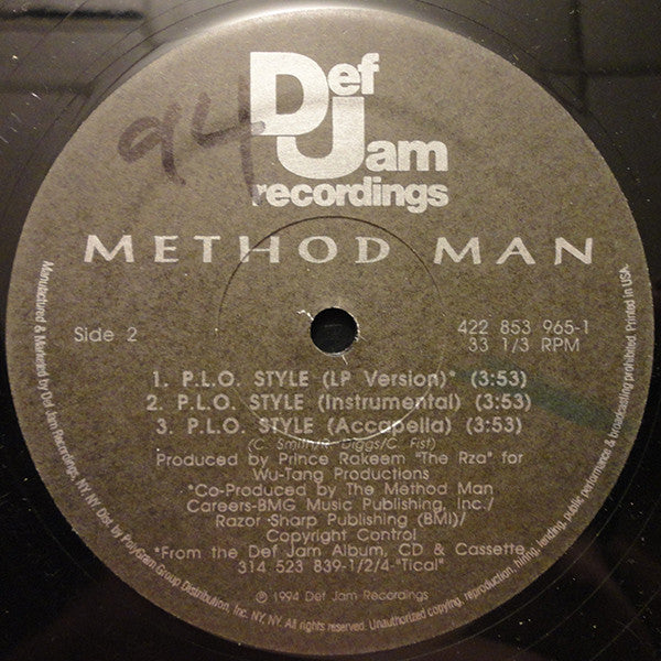 Method Man : Bring The Pain (12", Single)