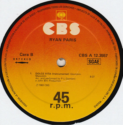 Ryan Paris : Dolce Vita (12", Maxi)