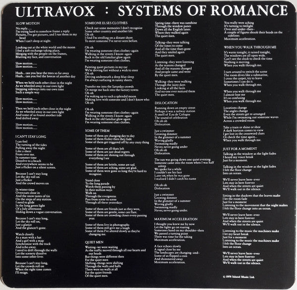 Ultravox : Systems Of Romance (LP, Album, Blu)