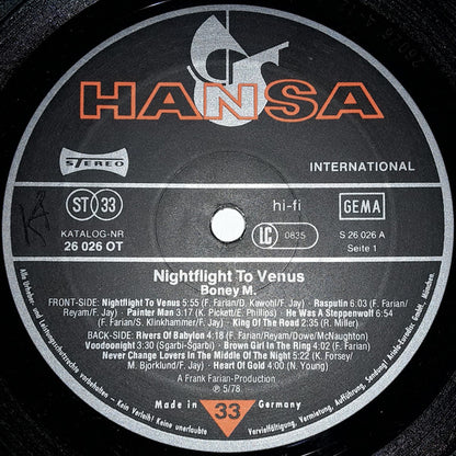 Boney M. : Nightflight To Venus (LP, Album, Fou)