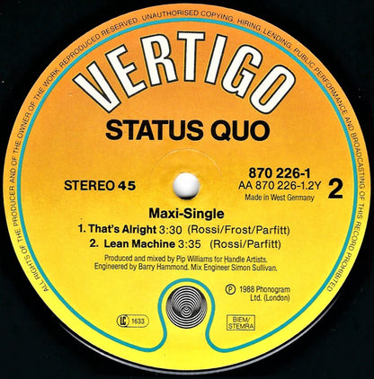 Status Quo : Ain't Complaining (12", Maxi)