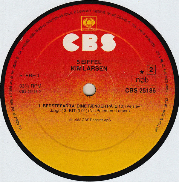 Kim Larsen : 5 Eiffel (12", Maxi, RE)