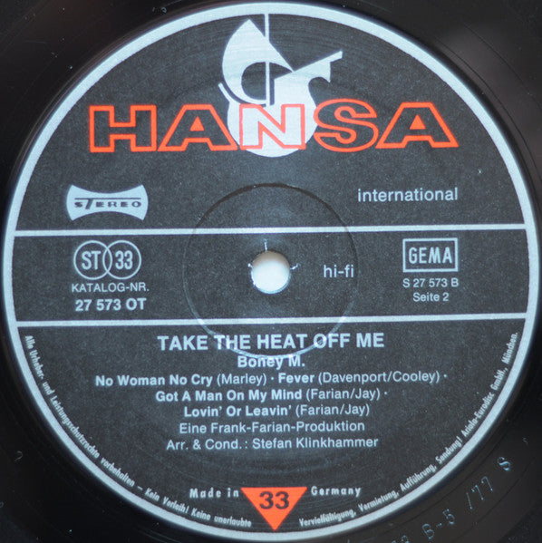 Boney M. : Take The Heat Off Me (LP, Album)