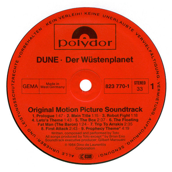 Various : Dune · Der Wüstenplanet (Original Soundtrack Recording) (LP, Album)