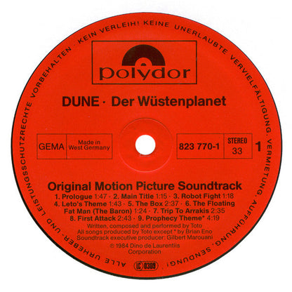 Various : Dune · Der Wüstenplanet (Original Soundtrack Recording) (LP, Album)