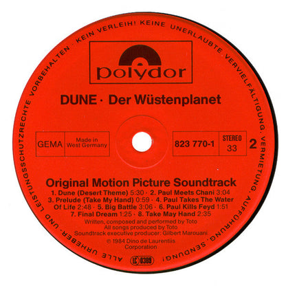 Various : Dune · Der Wüstenplanet (Original Soundtrack Recording) (LP, Album)