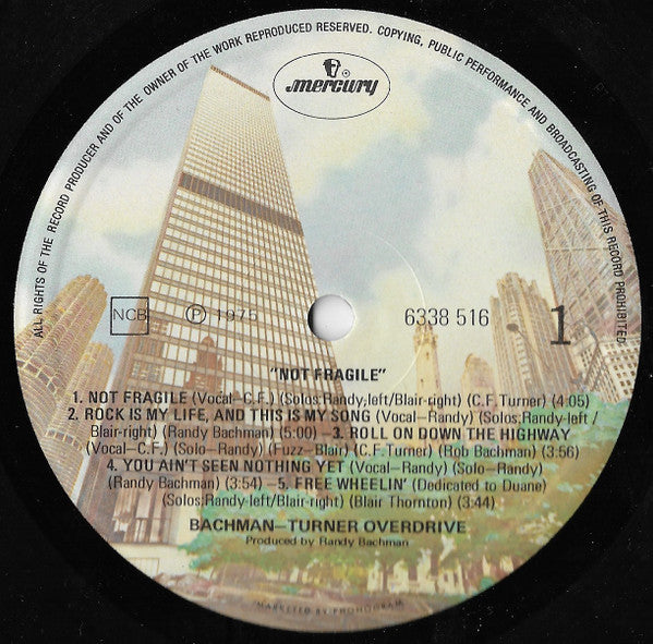 Bachman-Turner Overdrive : Not Fragile (LP, Album, Gat)