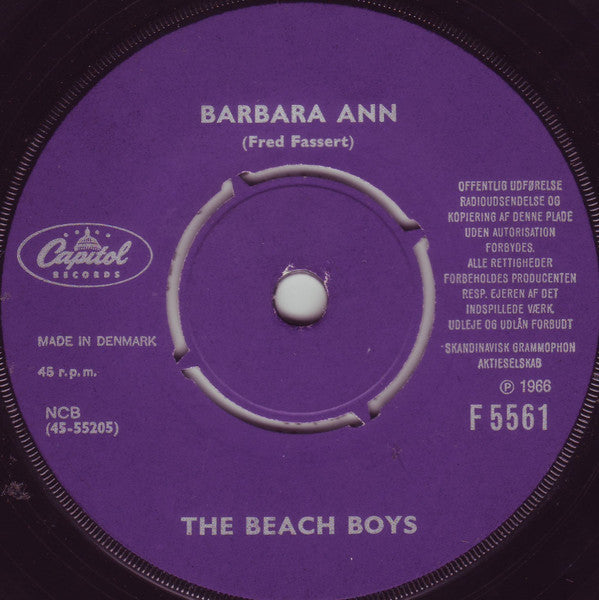 The Beach Boys : Barbara Ann / Girl Don't Tell Me (7")