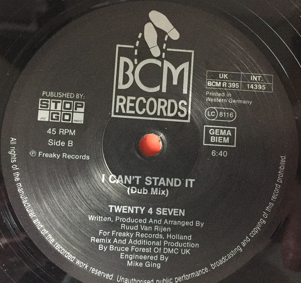 Twenty 4 Seven Featuring Captain Hollywood : I Can't Stand It! (The Remix) (12")