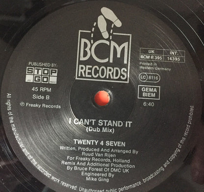 Twenty 4 Seven Featuring Captain Hollywood : I Can't Stand It! (The Remix) (12")