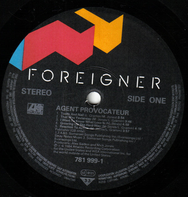 Foreigner : Agent Provocateur (LP, Album, Tel)