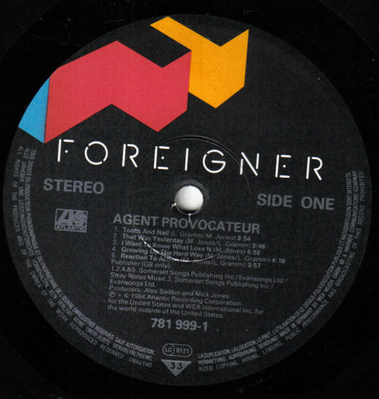 Foreigner : Agent Provocateur (LP, Album, Tel)