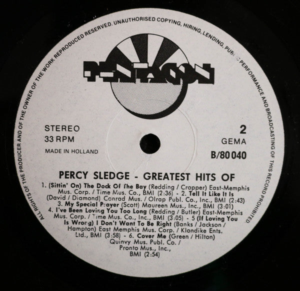 Percy Sledge : Greatest Hits Of Percy Sledge (LP, Comp)
