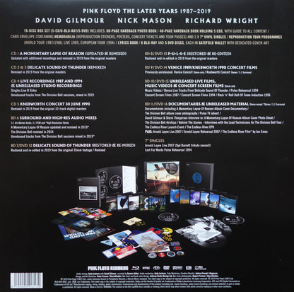Pink Floyd : The Later Years 1987-2019 (CD, Album, Rem + 2xCD, Album, Rem + CD, Comp, P/Mi)