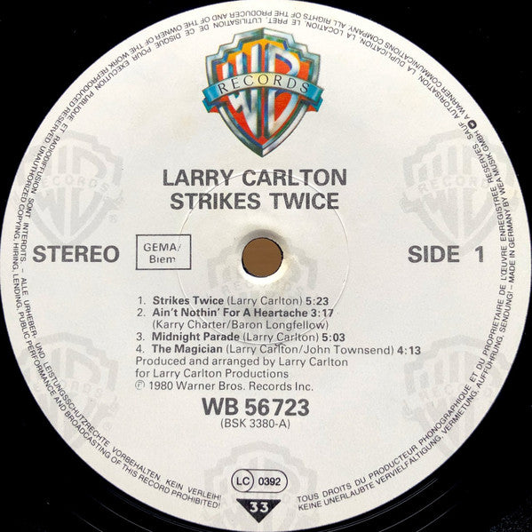 Larry Carlton : Strikes Twice (LP, Album, RE)