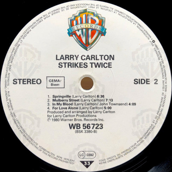 Larry Carlton : Strikes Twice (LP, Album, RE)