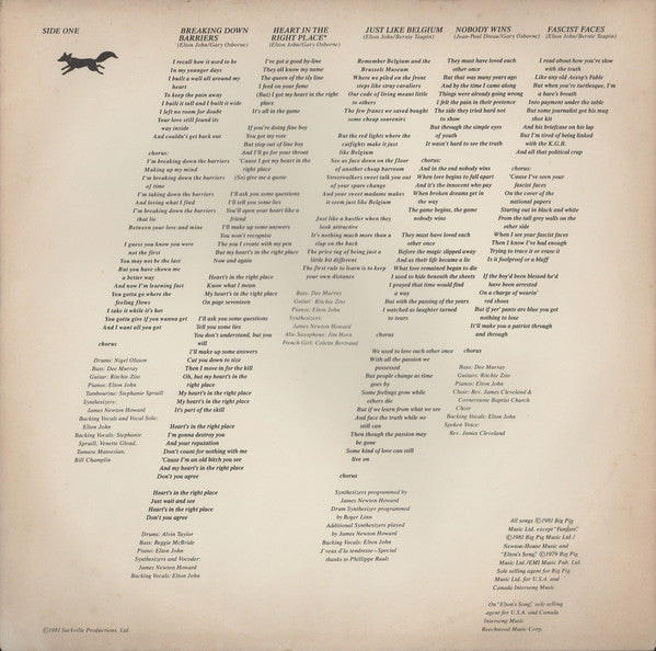 Elton John : The Fox (LP, Album)