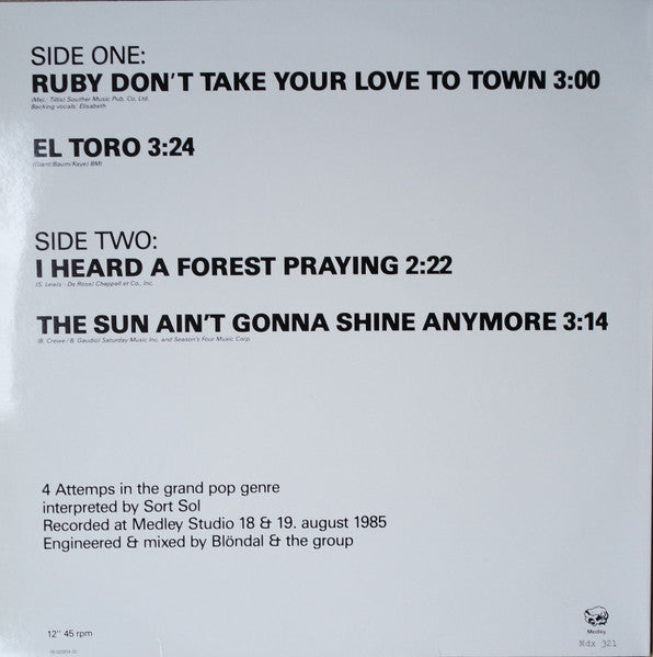 Sort Sol : Ruby Don't Take Your Love To Town (12", EP, RE)