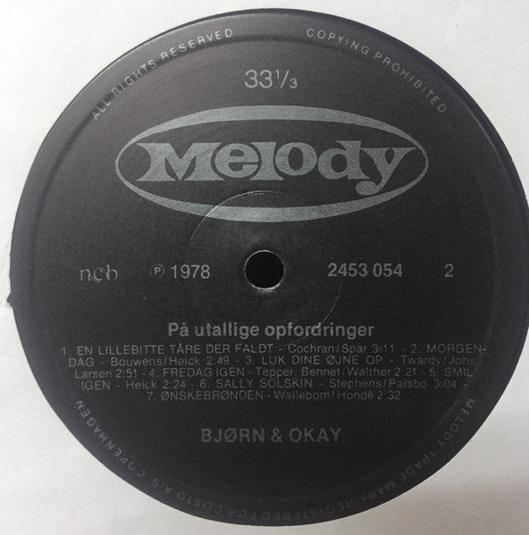 Bjørn & Okay : På Utallige Opfordringer (LP, Album)
