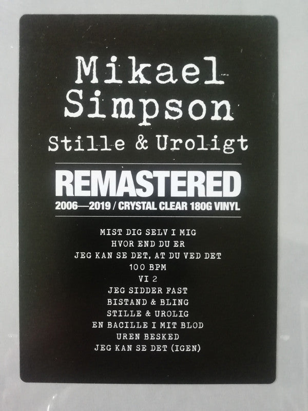 Mikael Simpson : Stille & Uroligt (LP, Album, RE, RM, Cle)