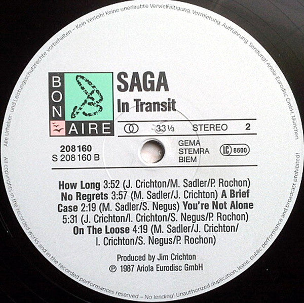 Saga (3) : In Transit (LP, Album, RE)