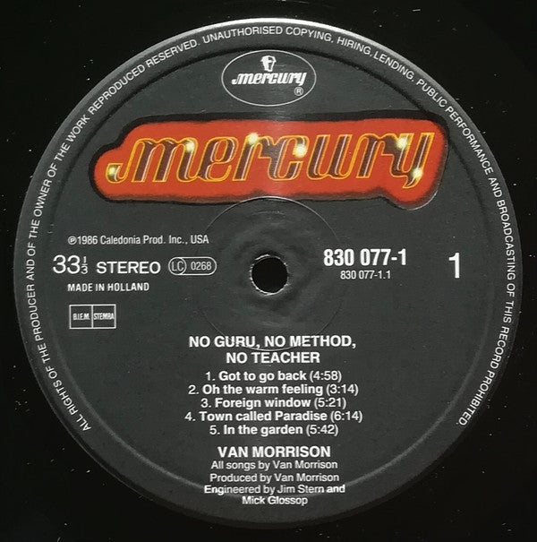 Van Morrison : No Guru, No Method, No Teacher (LP, Album)